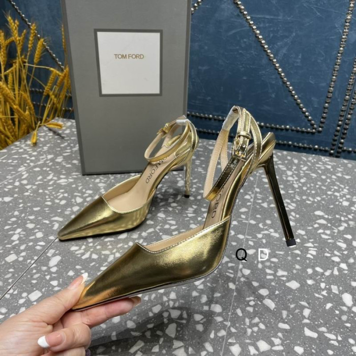 Tom Ford 10.5cm Leather Pumps In Gold
