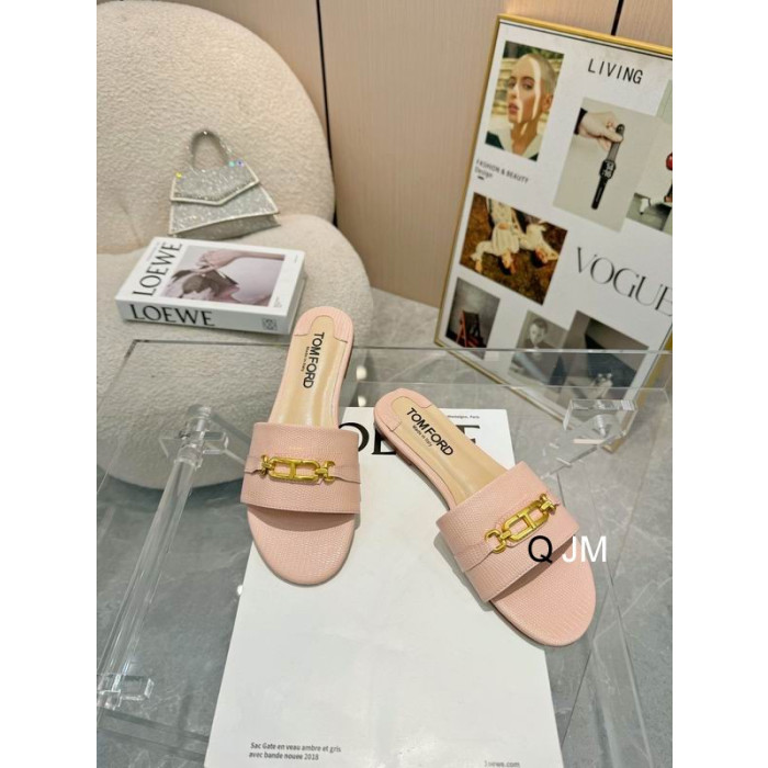 Tom Ford Lizard Whitney Slide In Pink