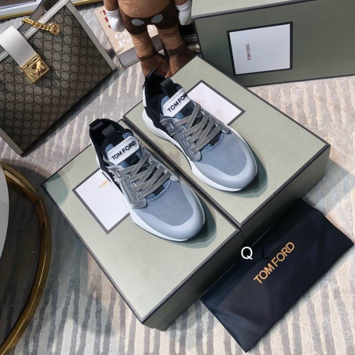Tom Ford Nylon Mesh Jago Low-Top Sneaker In Grey02