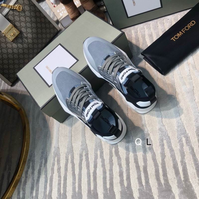 Tom Ford Nylon Mesh Jago Low-Top Sneaker In Grey02