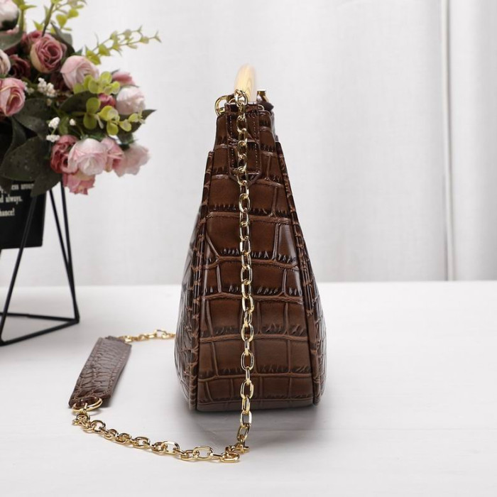 Tom Ford Womens Mini Crocodile Pattern Shoulder Bag In Brown