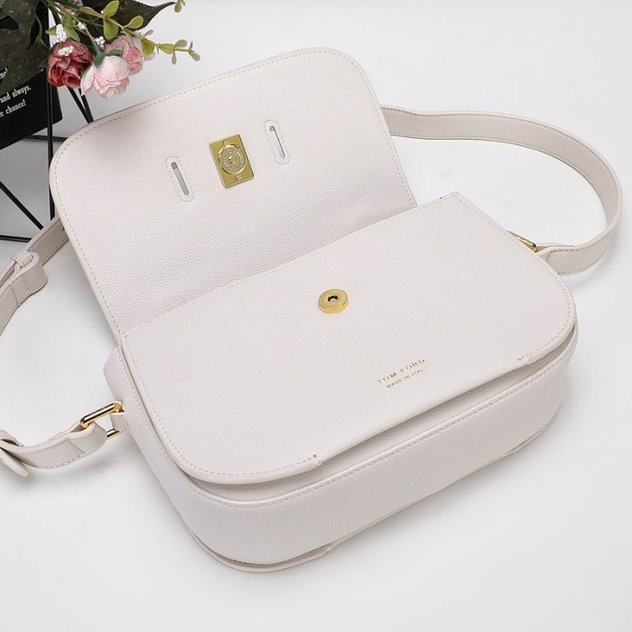 Tom Ford Womens Textured-Leather Mini Shoulder Bag In White