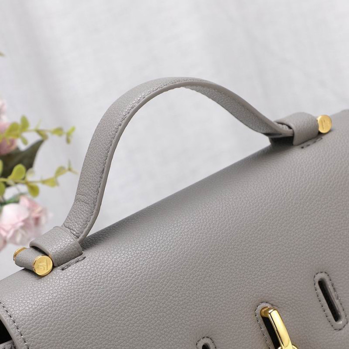 Tom Ford Womens Textured-Leather Mini Shoulder Bag In Grey
