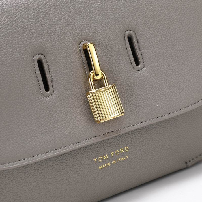 Tom Ford Womens Textured-Leather Mini Shoulder Bag In Grey
