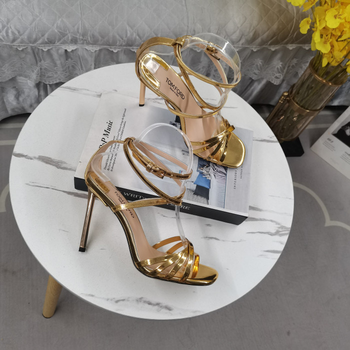 Tom Ford 11cm Patent Leather Ida Sandal In Gold