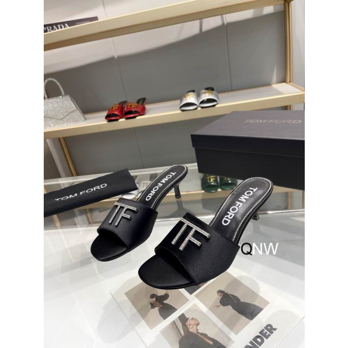 Tom Ford 4.5cm Silk TF Logo Slide In Black