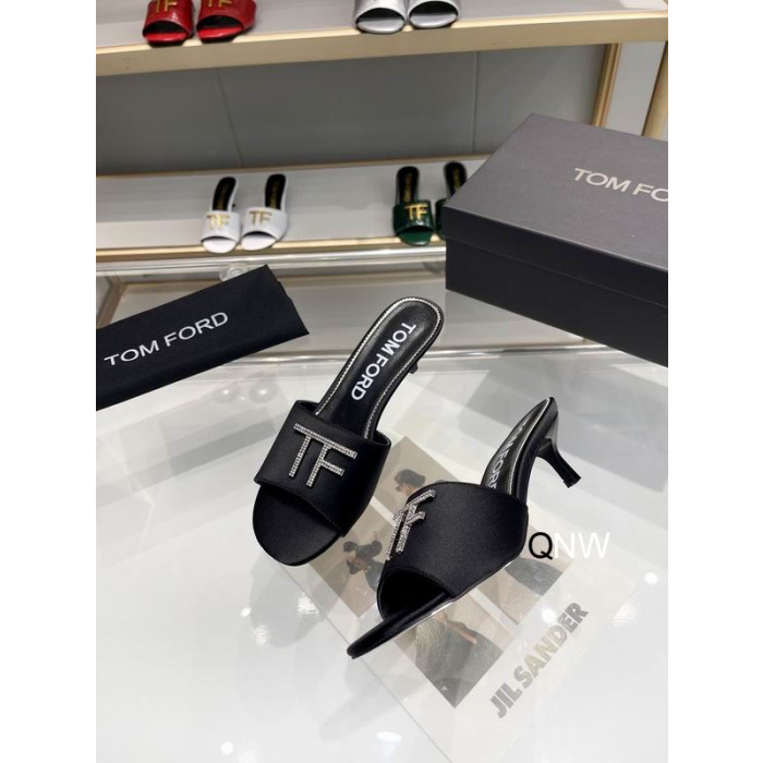 Tom Ford 4.5cm Silk TF Logo Slide In Black