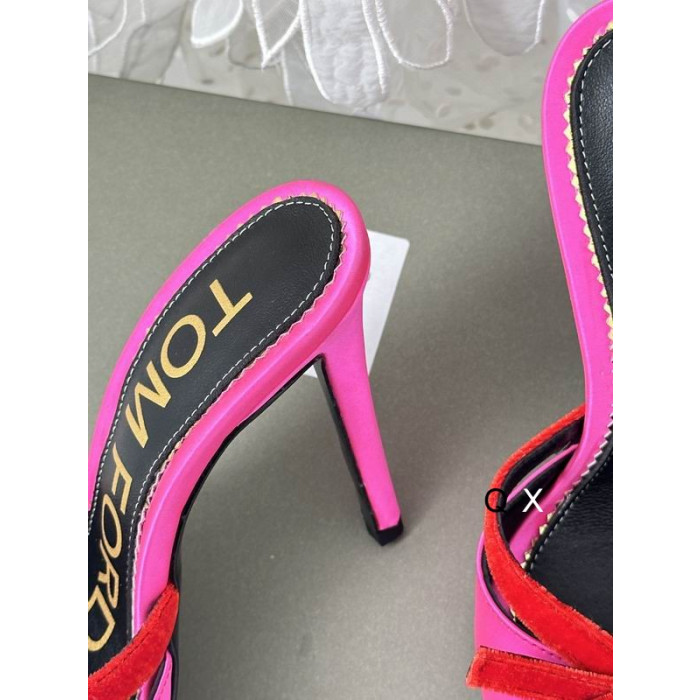 Tom Ford 10.5cm Velvet Bow Slide In Rose Pink