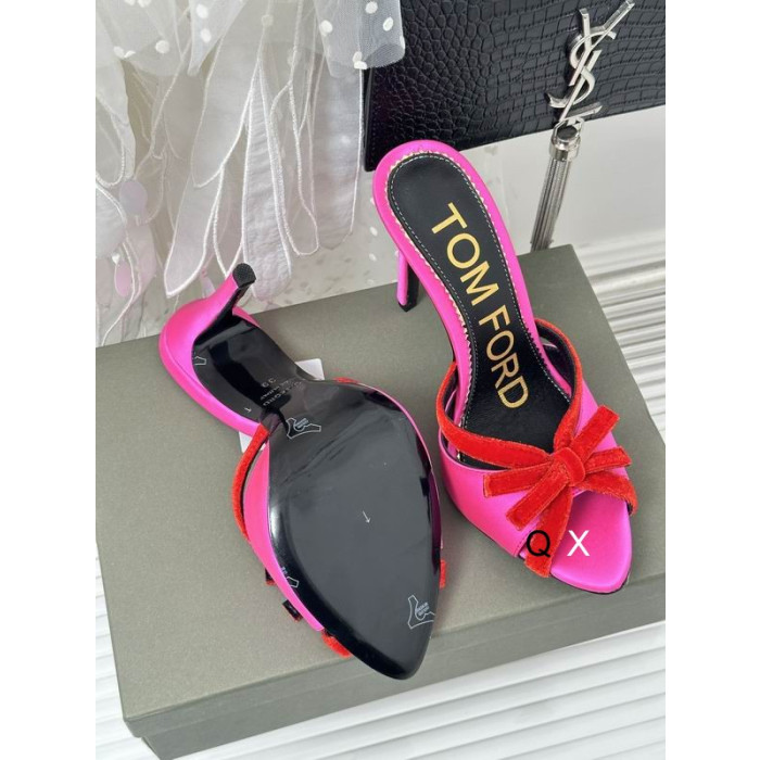 Tom Ford 10.5cm Velvet Bow Slide In Rose Pink