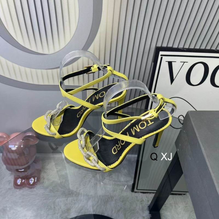 Tom Ford 10.5cm Chain Leather Sandals In Yellow