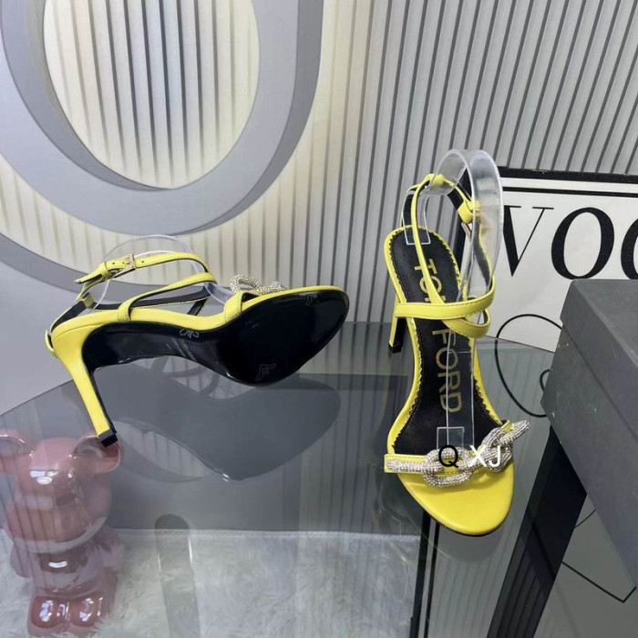 Tom Ford 10.5cm Chain Leather Sandals In Yellow