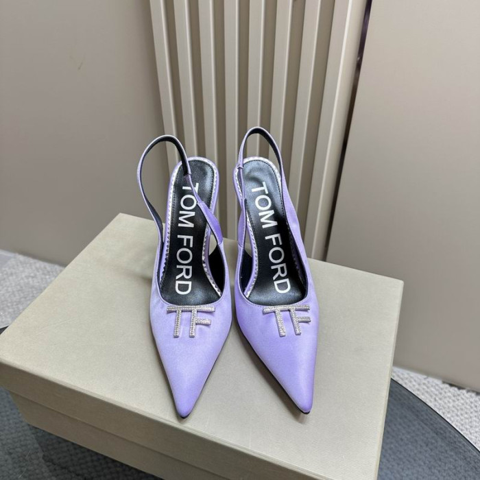 Tom Ford 10cm Leather Angelina Slingback In Light Purple