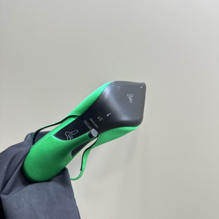 Tom Ford 10cm Leather Angelina Slingback In Bright Green