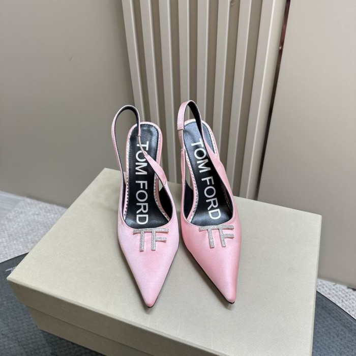 Tom Ford 10cm Leather Angelina Slingback In Pink