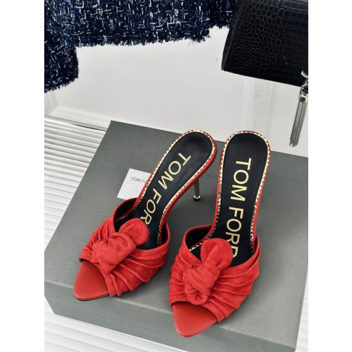 Tom Ford 10cm Metal Heel Slide In Red