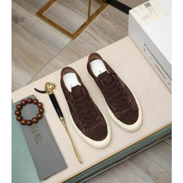 Tom Ford Suede Cambridge Sneakers In Dark Brown 002