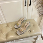 Tom Ford 6.5cm Lizard Mid Heel Slide In Silver