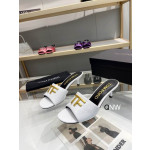 Tom Ford 4.5cm Crocodile TF Logo Slide In White