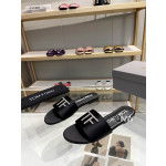 Tom Ford Leather TF Logo Slide In Black