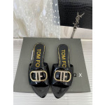 Tom Ford Patent Leather TF Logo Slide In Black