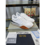 Tom Ford Suede Technical Fabric James Sneaker In White 046