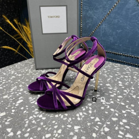 Tom Ford 10.5cm Velvet Ida Sandal In Purple