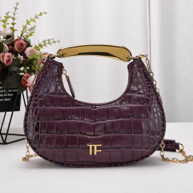 Tom Ford Womens Mini Crocodile Pattern Shoulder Bag In Purple
