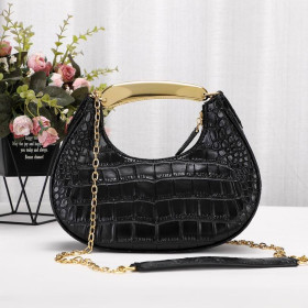 Tom Ford Womens Mini Crocodile Pattern Shoulder Bag In Black