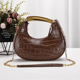 Tom Ford Womens Mini Crocodile Pattern Shoulder Bag In Brown