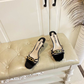 Tom Ford 6.5cm Lizard Mid Heel Slide In Black