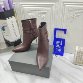 Tom Ford 10.5cm Leather Padlock Ankle Boot In Brown