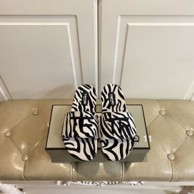 Tom Ford Embellished Zebra-Print Slide In Black/White