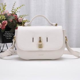 Tom Ford Womens Textured-Leather Mini Shoulder Bag In White