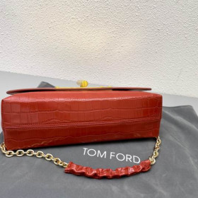Tom Ford Womens Crocodile Shoulder Bag In Red