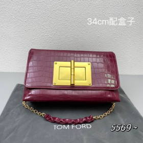 Tom Ford Womens Crocodile Shoulder Bag In Purple