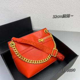 Tom Ford Embossed Shoulder Bag In Red