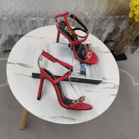 Tom Ford 10.5cm Leather Gold Chain Sandal In Red