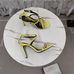 Tom Ford 10.5cm Leather Gold Chain Sandal In Yellow