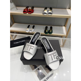 Tom Ford 4.5cm Silk TF Logo Slide In Silver