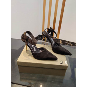 Tom Ford Velvet Asymmetric Crystal Sandal In Black02