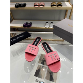 Tom Ford Leather TF Logo Slide In Pink