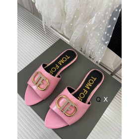 Tom Ford Patent Leather TF Logo Slide In Pink