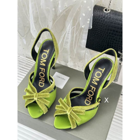 Tom Ford Velvet Bow Sandal In Green