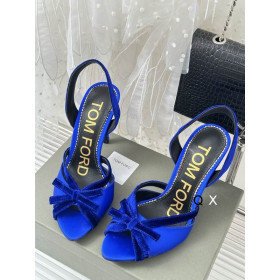 Tom Ford Velvet Bow Sandal In Blue