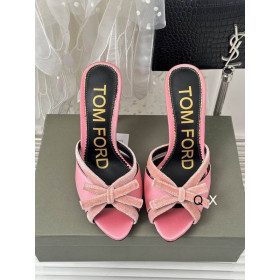 Tom Ford 10.5cm Velvet Bow Slide In Pink