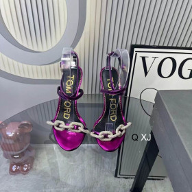 Tom Ford 10.5cm Chain Leather Sandals In Purple