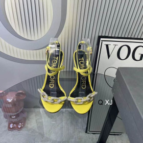 Tom Ford 10.5cm Chain Leather Sandals In Yellow