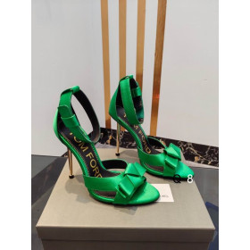 Tom Ford Metal Stiletto Sandals In Green