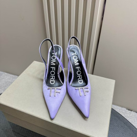 Tom Ford 10cm Leather Angelina Slingback In Light Purple