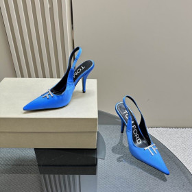 Tom Ford 10cm Leather Angelina Slingback In Bright Blue